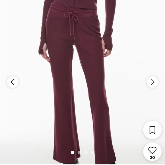 Aritzia Pants - Aritzia Burgundy Lounge Waffle Luxe Pant Sunday Best, never worn, tags removed